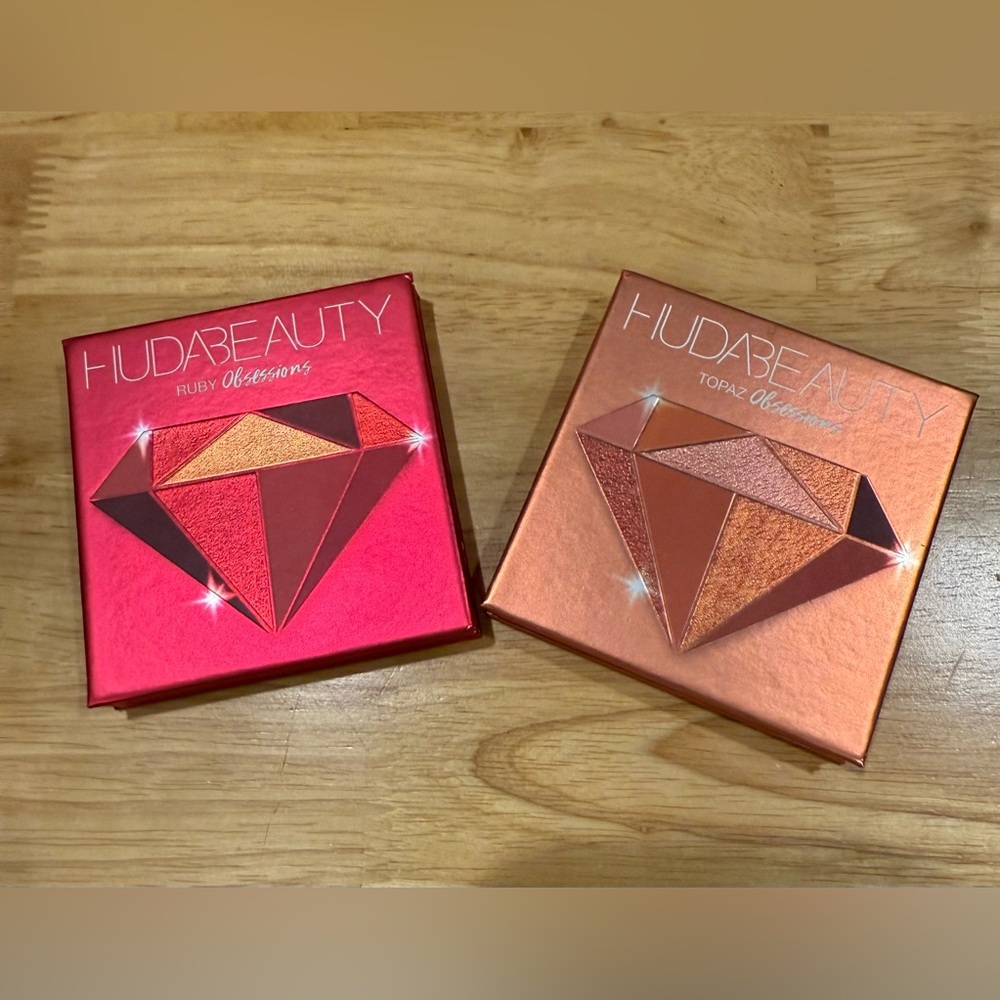 2 HUDA BEAUTY Ruby and Topaz Eyeshadow Palettes. New, never used
